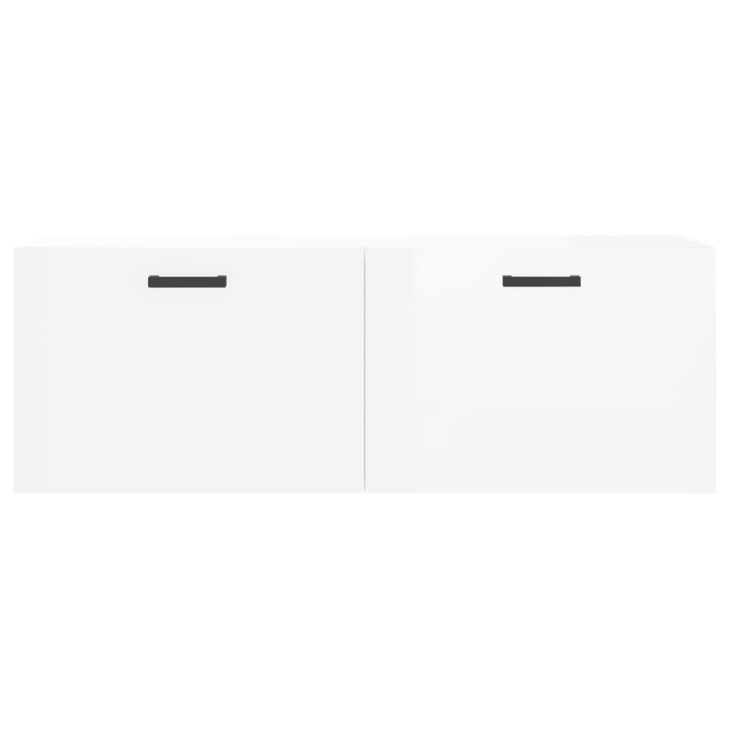 Wandschrank Hochglanz-Weiß 100x36,5x35 cm Holzwerkstoff