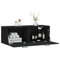 Thumbnail for Wandschrank Schwarz 100x36,5x35 cm Holzwerkstoff