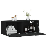 Thumbnail for Wandschrank Schwarz 100x36,5x35 cm Holzwerkstoff