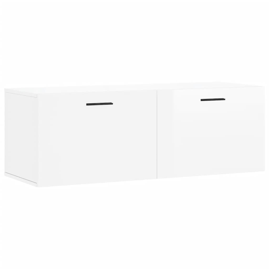 Wandschrank Hochglanz-Weiß 100x36,5x35 cm Holzwerkstoff