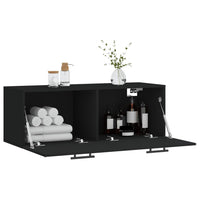 Thumbnail for Wandschrank Schwarz 100x36,5x35 cm Holzwerkstoff