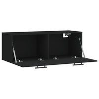 Thumbnail for Wandschrank Schwarz 100x36,5x35 cm Holzwerkstoff