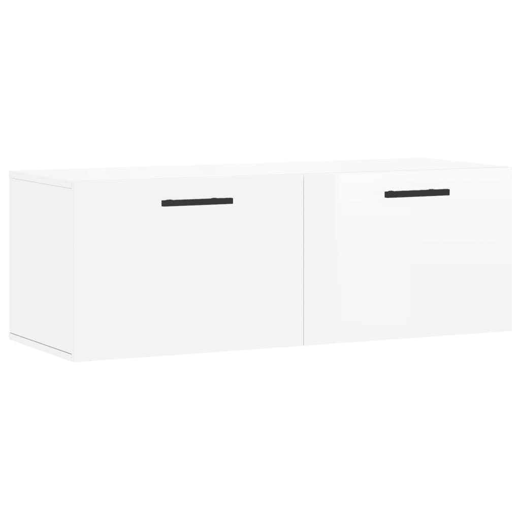 Wandschrank Hochglanz-Weiß 100x36,5x35 cm Holzwerkstoff