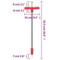 Thumbnail for Unkrautstecher Rot und Grau 93,5 cm Pulverbeschichteter Stahl