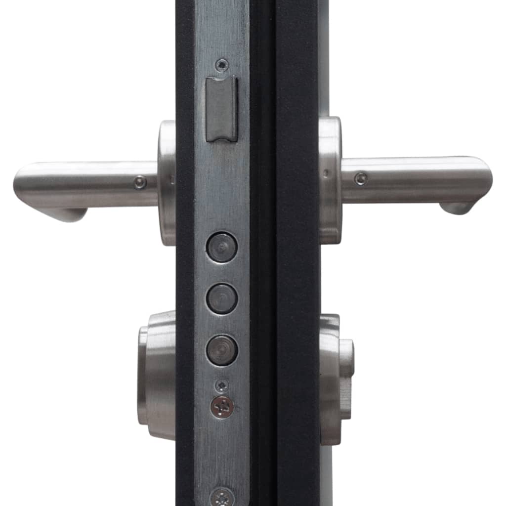 Haustür Anthrazit 90x200 cm Aluminium