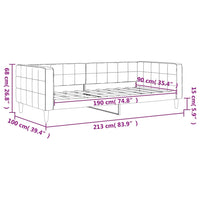 Thumbnail for Tagesbett Schwarz 90x190 cm Samt