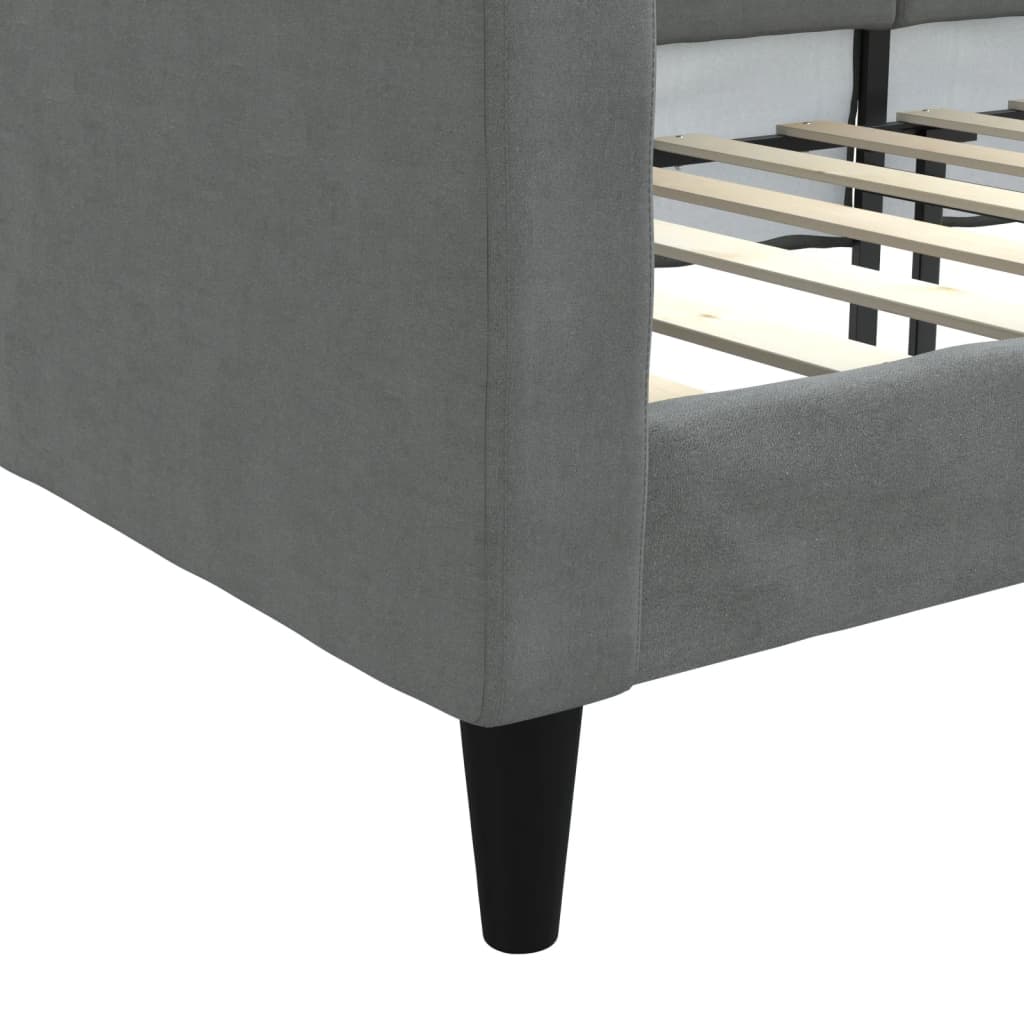 Tagesbett Dunkelgrau 90x200 cm Stoff