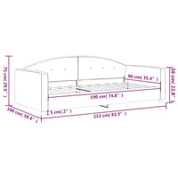 Thumbnail for Tagesbett Hellgrau 90x190 cm Samt