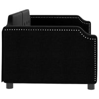 Thumbnail for Tagesbett Schwarz 90x200 cm Stoff