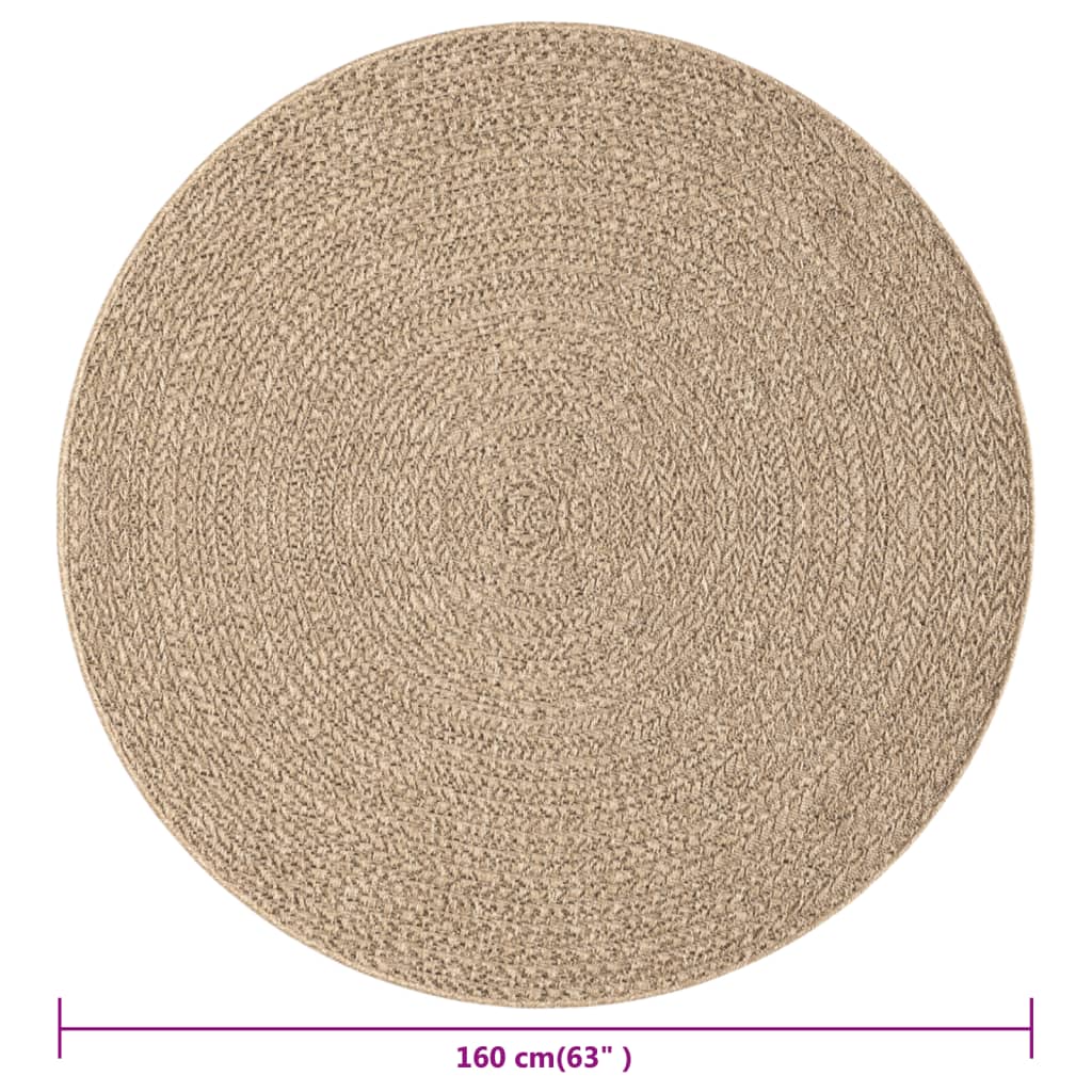 Teppich 160 cm Jute-Optik Innen und Außen