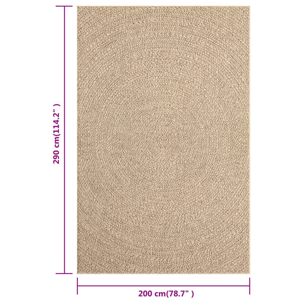 Teppich 200x290 cm Jute-Optik Innen und Außen