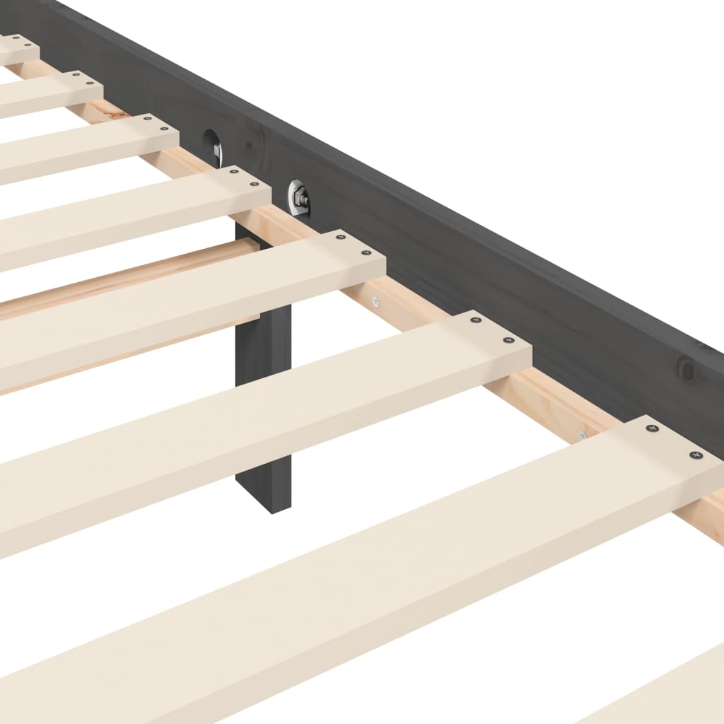 Massivholzbett mit Kopfteil Grau 4FT Small Double