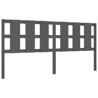 Thumbnail for Bettgestell mit Kopfteil Grau 180x200 cm Massivholz