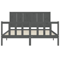 Thumbnail for Massivholzbett mit Kopfteil Grau