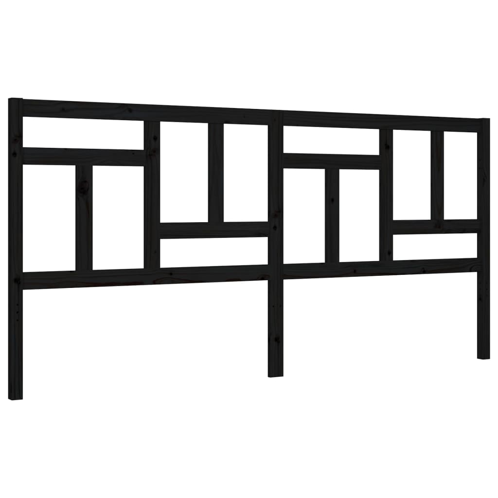 Massivholzbett mit Kopfteil Schwarz 6FT Super King