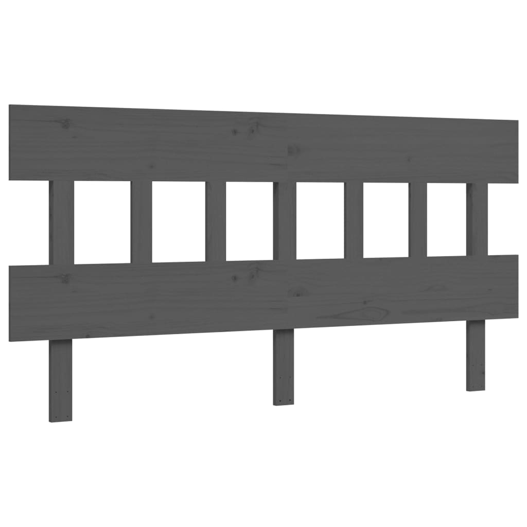 Massivholzbett mit Kopfteil Grau 5FT King Size