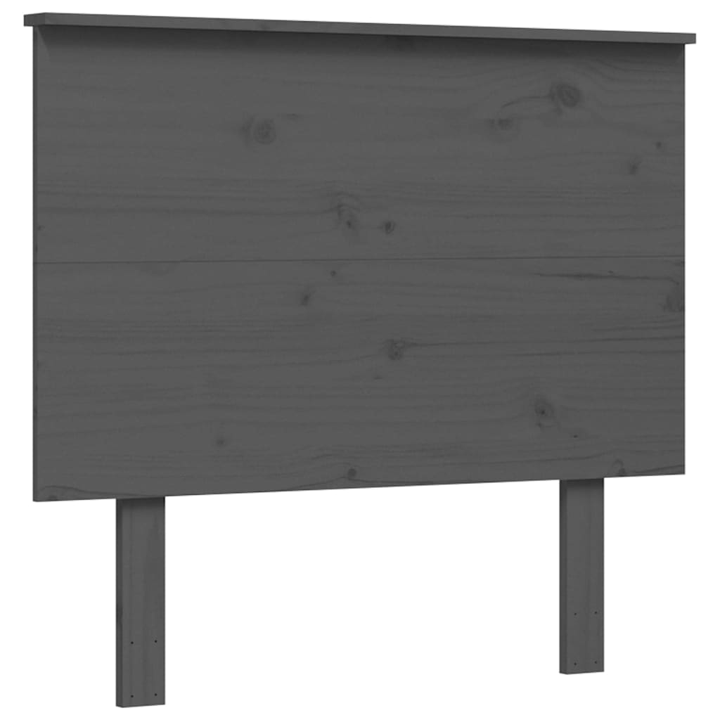 Massivholzbett mit Kopfteil Grau 90x200 cm