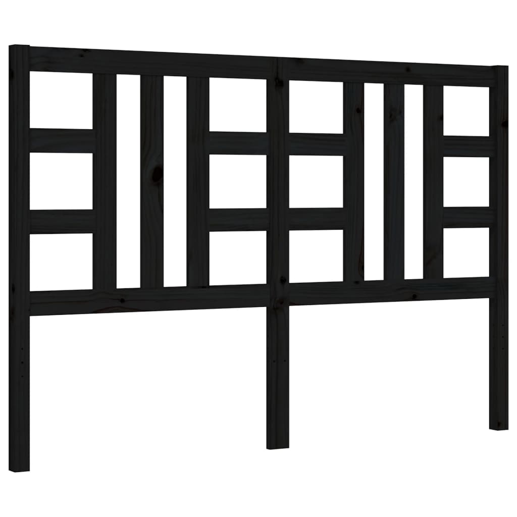 Massivholzbett mit Kopfteil Schwarz 4FT6 Double