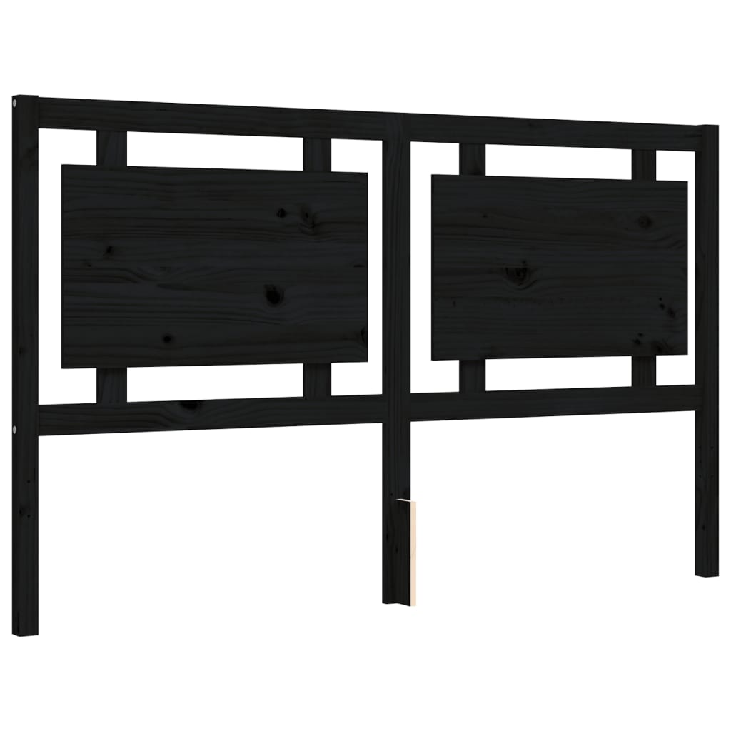 Massivholzbett mit Kopfteil Schwarz 5FT King Size