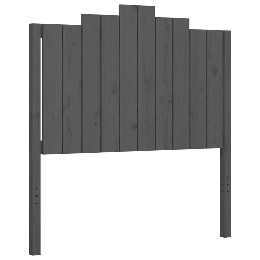 Massivholzbett mit Kopfteil Grau 100x200 cm