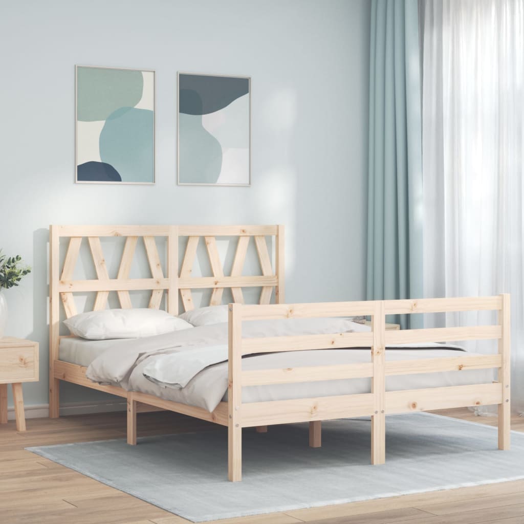 Massivholzbett mit Kopfteil 4FT Small Double