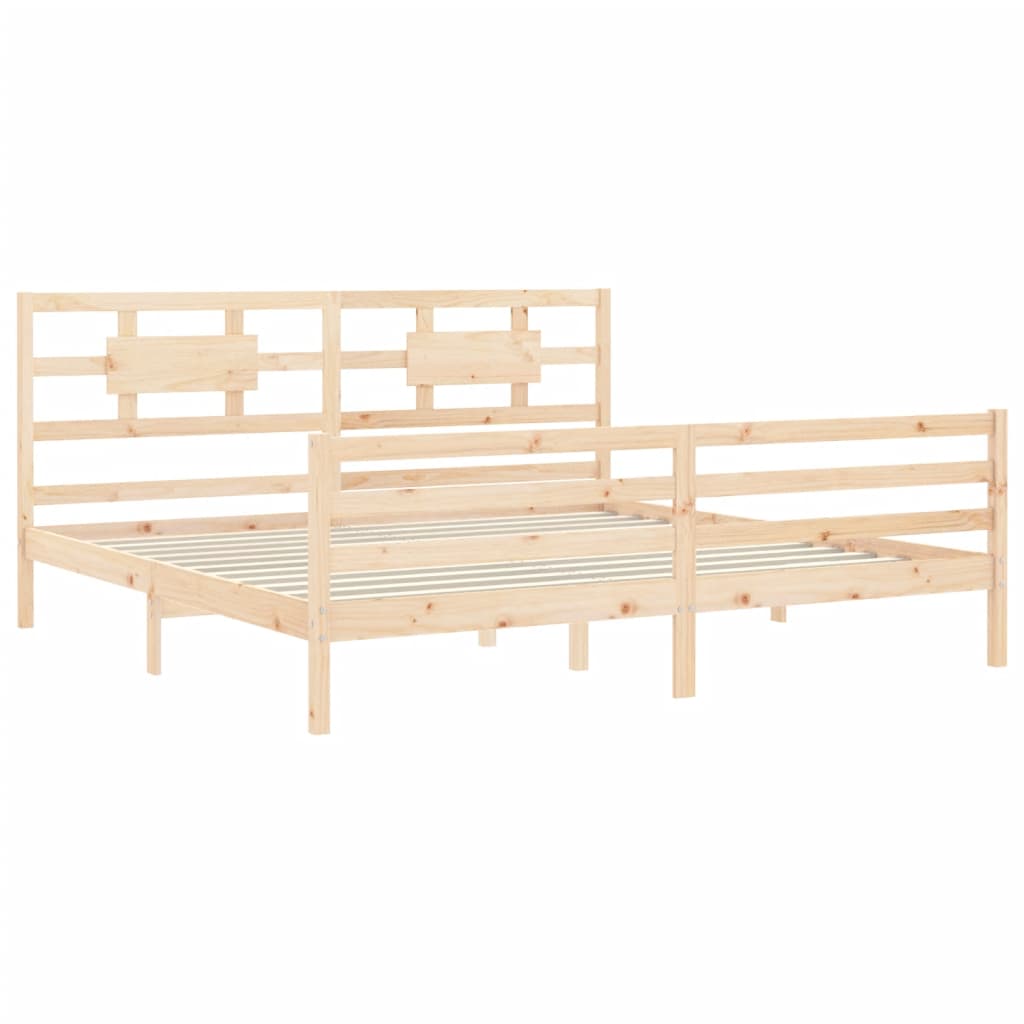 Massivholzbett mit Kopfteil 200x200 cm