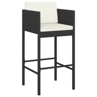 Thumbnail for 7-tlg. Gartenbar-Set mit Kissen Schwarz Poly Rattan