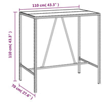 Thumbnail for 5-tlg. Gartenbar-Set mit Kissen Braun Poly Rattan