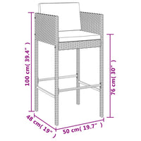 Thumbnail for 7-tlg. Gartenbar-Set mit Kissen Braun Poly Rattan