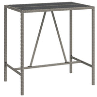 Thumbnail for 7-tlg. Gartenbar-Set mit Kissen Grau Poly Rattan