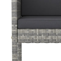 Thumbnail for 7-tlg. Gartenbar-Set mit Kissen Grau Poly Rattan