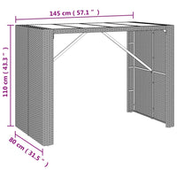 Thumbnail for 5-tlg. Gartenbar-Set mit Kissen Schwarz Poly Rattan