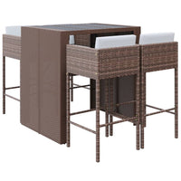 Thumbnail for 5-tlg. Gartenbar-Set mit Kissen Braun Poly Rattan