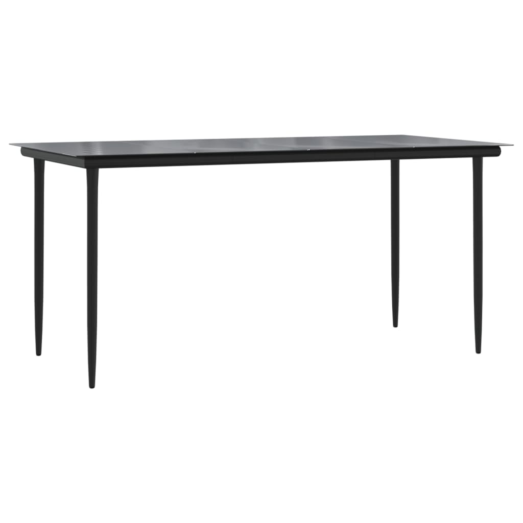 5-tlg. Garten-Essgruppe Schwarz Poly Rattan und Stahl