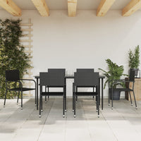 Thumbnail for 7-tlg. Garten-Essgruppe Schwarz Poly Rattan und Stahl