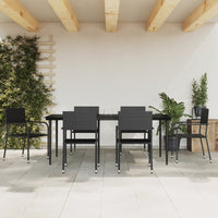 Thumbnail for 7-tlg. Garten-Essgruppe Schwarz Poly Rattan und Stahl