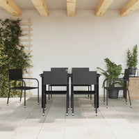 Thumbnail for 7-tlg. Garten-Essgruppe Schwarz Poly Rattan und Stahl