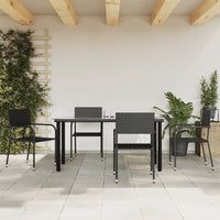 Thumbnail for 5-tlg. Garten-Essgruppe Schwarz Poly Rattan und Stahl