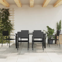 Thumbnail for 7-tlg. Garten-Essgruppe Schwarz Poly Rattan und Stahl