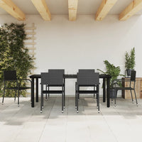 Thumbnail for 7-tlg. Garten-Essgruppe Schwarz Poly Rattan und Stahl