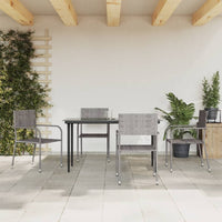 Thumbnail for 5-tlg. Garten-Essgruppe Grau und Schwarz Poly Rattan und Stahl