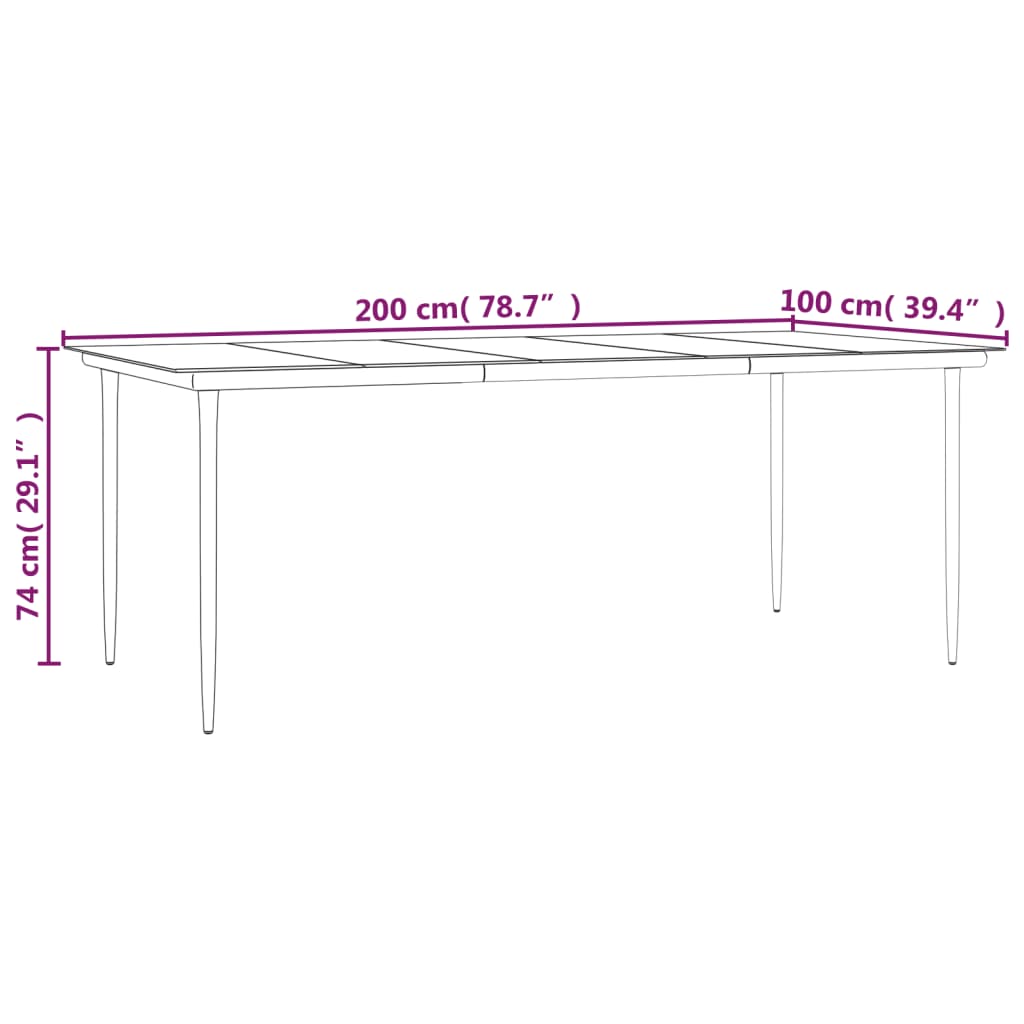 7-tlg. Garten-Essgruppe Grau und Schwarz Poly Rattan und Stahl
