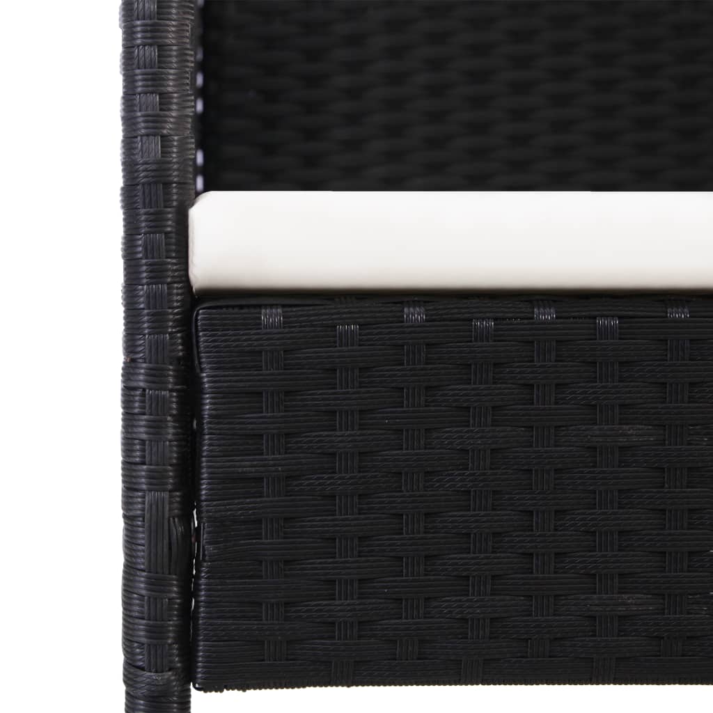 5-tlg. Garten-Essgruppe Schwarz Poly Rattan und Stahl