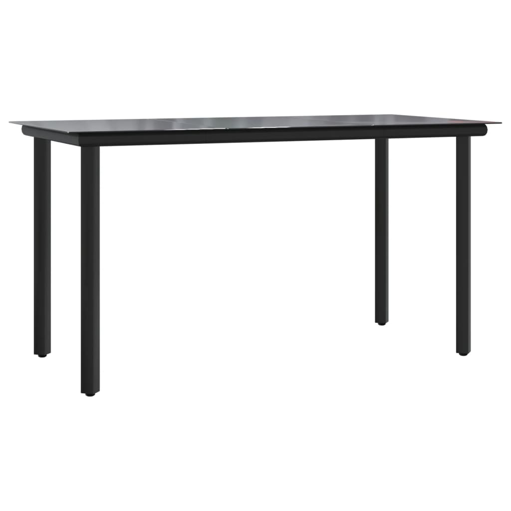 7-tlg. Garten-Essgruppe Schwarz Poly Rattan und Stahl
