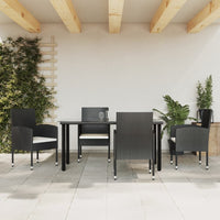 Thumbnail for 5-tlg. Garten-Essgruppe Schwarz Poly Rattan und Stahl