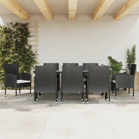 Thumbnail for 9-tlg. Garten-Essgruppe Schwarz Poly Rattan und Stahl