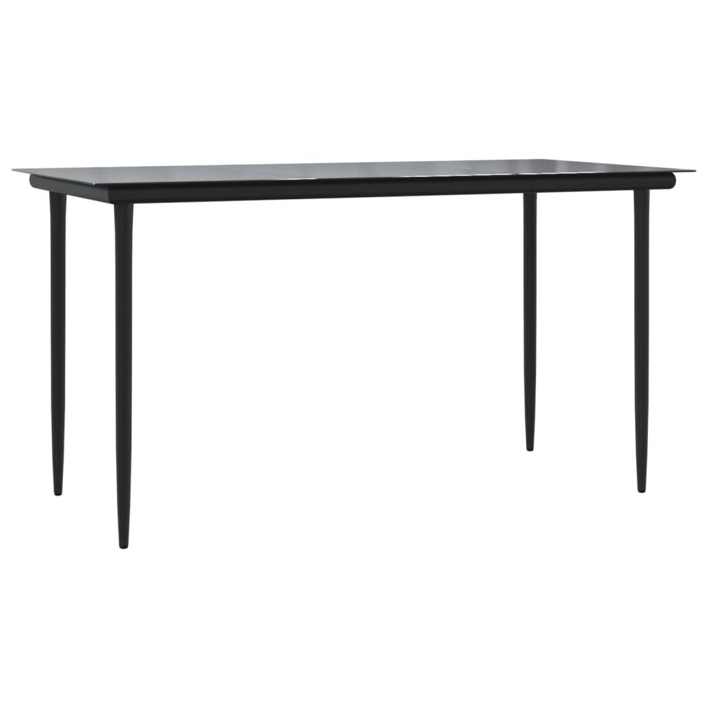 7-tlg. Garten-Essgruppe Grau und Schwarz Poly Rattan und Stahl
