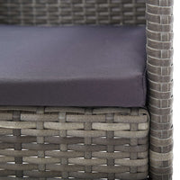 Thumbnail for 7-tlg. Garten-Essgruppe Grau und Schwarz Poly Rattan und Stahl