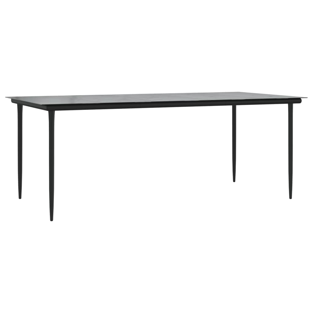 9-tlg. Garten-Essgruppe Grau und Schwarz Poly Rattan und Stahl