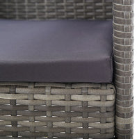 Thumbnail for 3-tlg. Garten-Essgruppe Grau und Schwarz Poly Rattan und Stahl